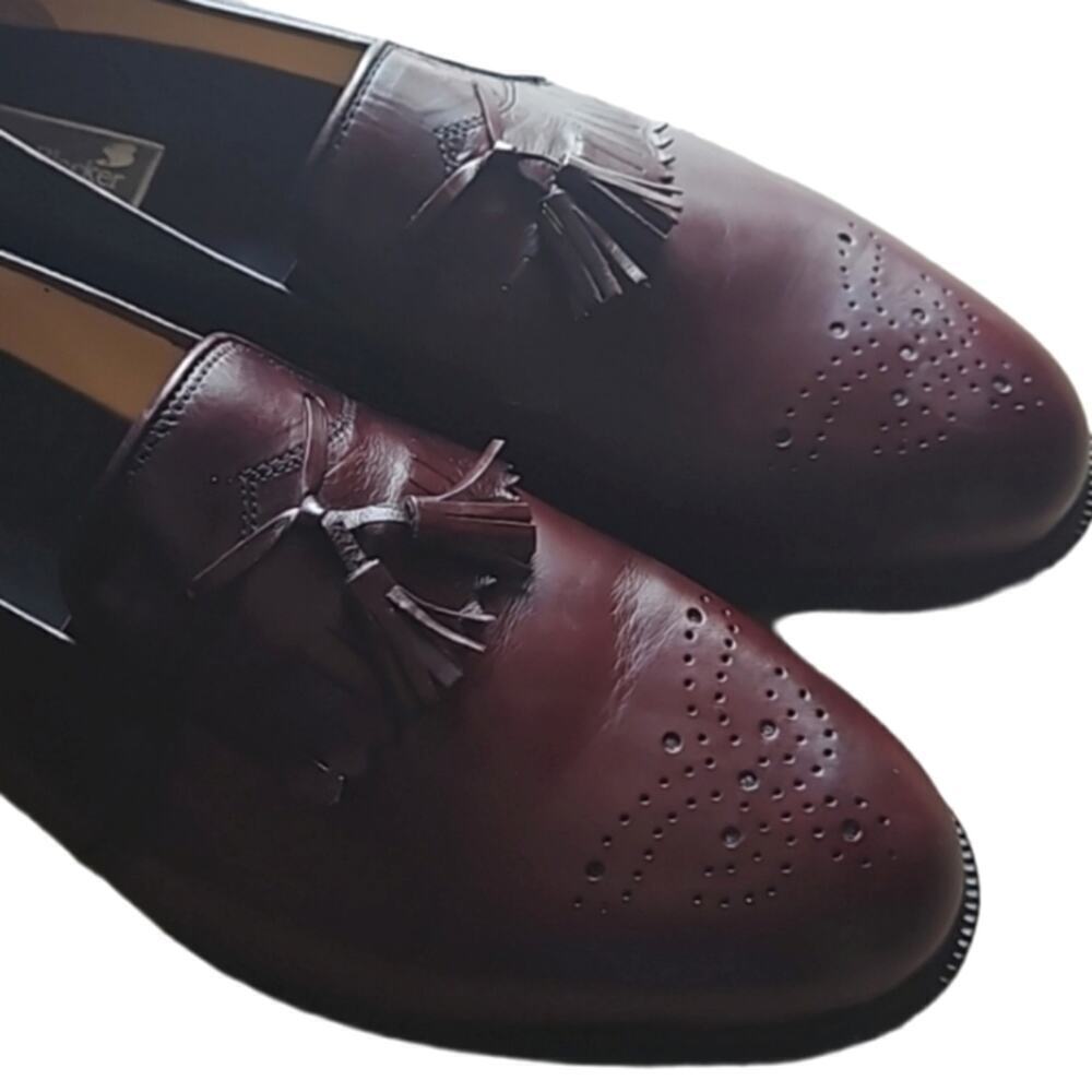 NEW! STANLEY BLACKER Men's Made In Italy Slip On Leather Tassel Loafer Shoe 13M.